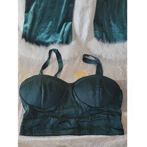 CHRISTMAS LOUNGE SET GREEN VELVET SZ M